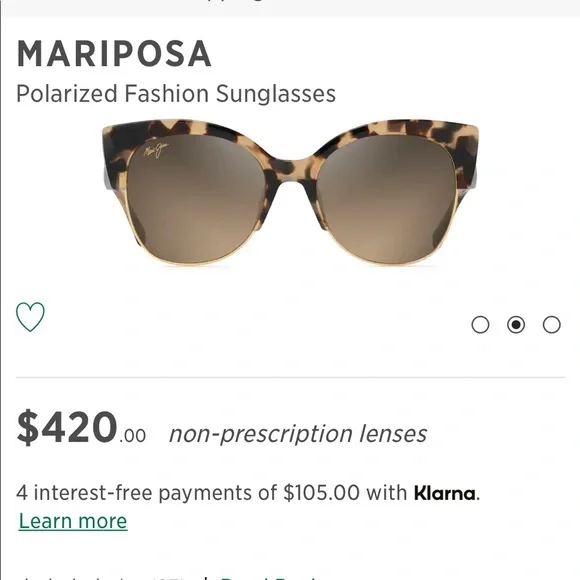 EUC Maui Jim Mariposa Sunglasses with Case and Cleaning Cloth - Picture 2 of 5